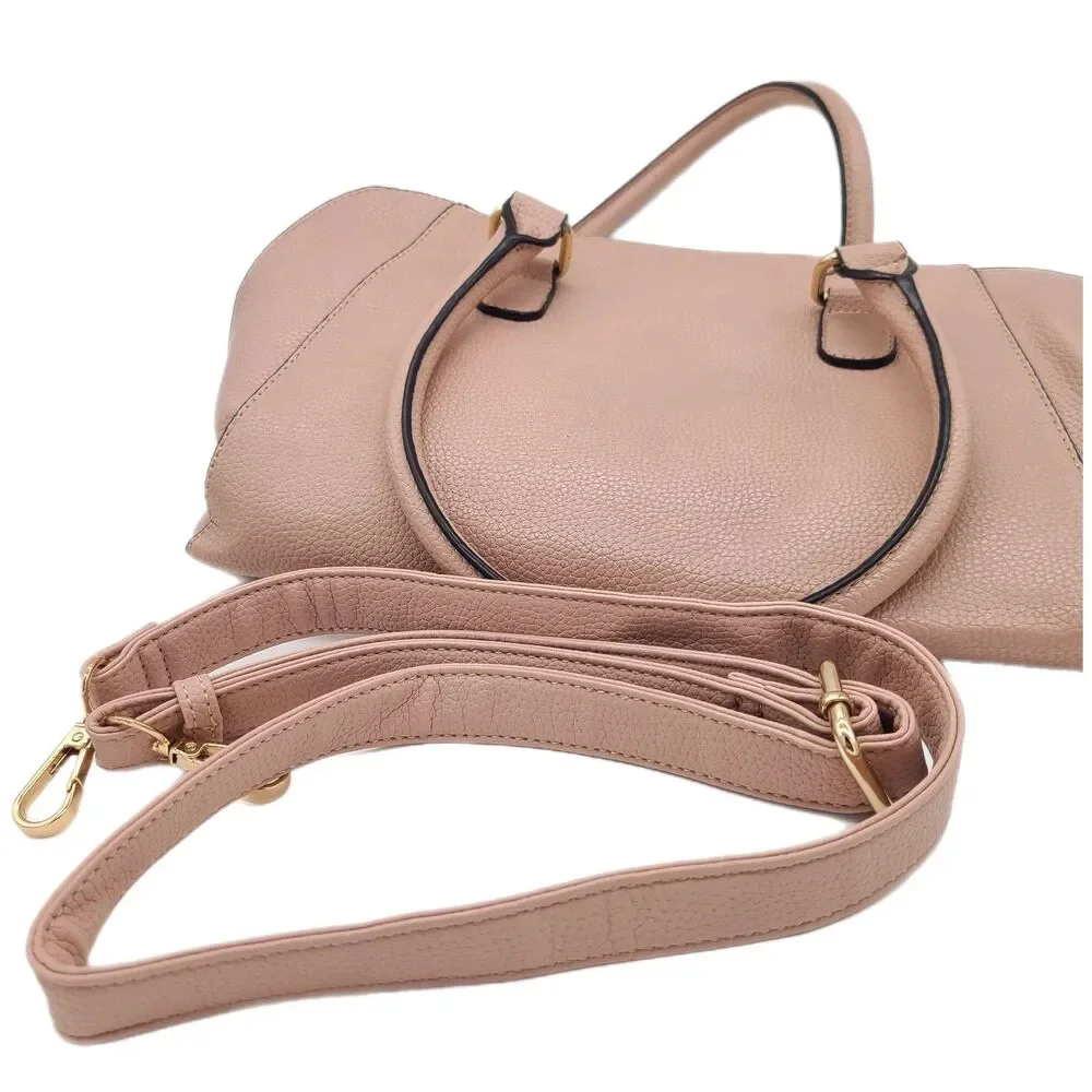Marc New York Blush Pink Pebble Leather Two-Way Satchel Crossbody Bag VGUC